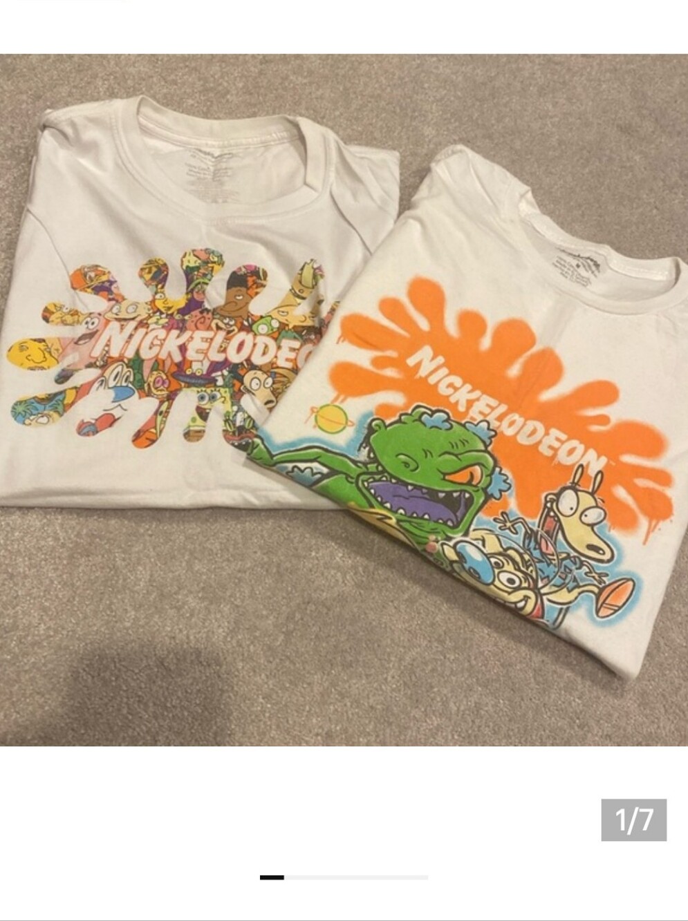 Nickelodeon White Kids' Graphic Tee with Bright Orange Splash Vintage